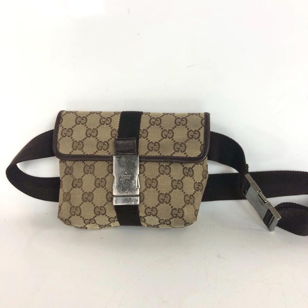 GUCCI GG Canvas Waist Bag Body Shoulder